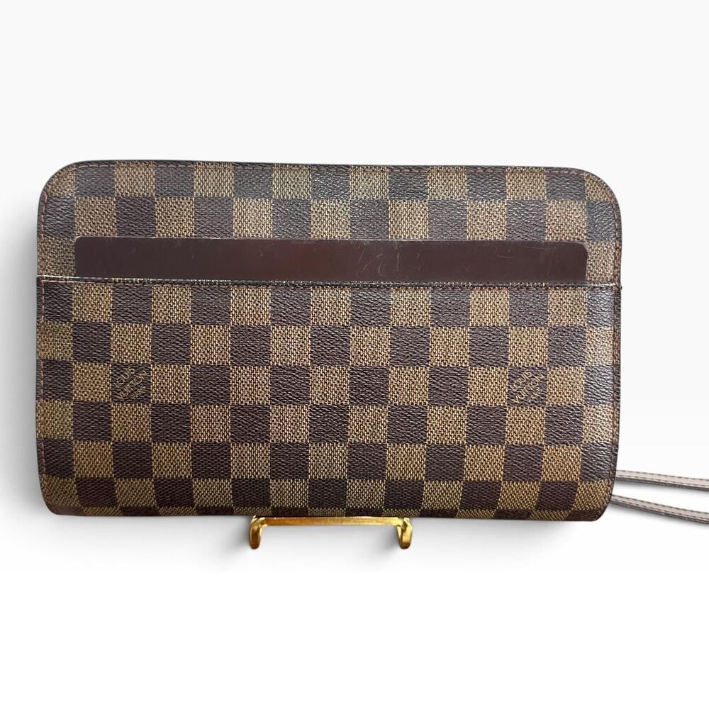 Louis Vuitton Vintage Damier Ebene Pochette Saint Louis Clutch Bag Brown France